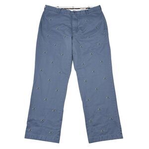 J Crew Pants Mens Size 38 x 32 Light Blue Essential Chino Anchor Print Nautical